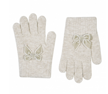 SOFT-WARM GLOVES WITH VELVET BOW